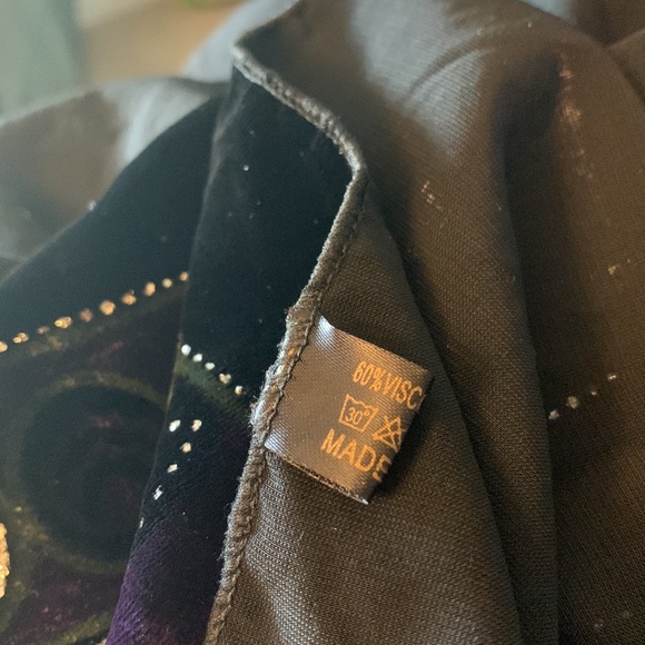 Boho Fringe Metallic Embellishments 18”Wide x 60” Long Felt Black Table Runner - Picture 12 of 13